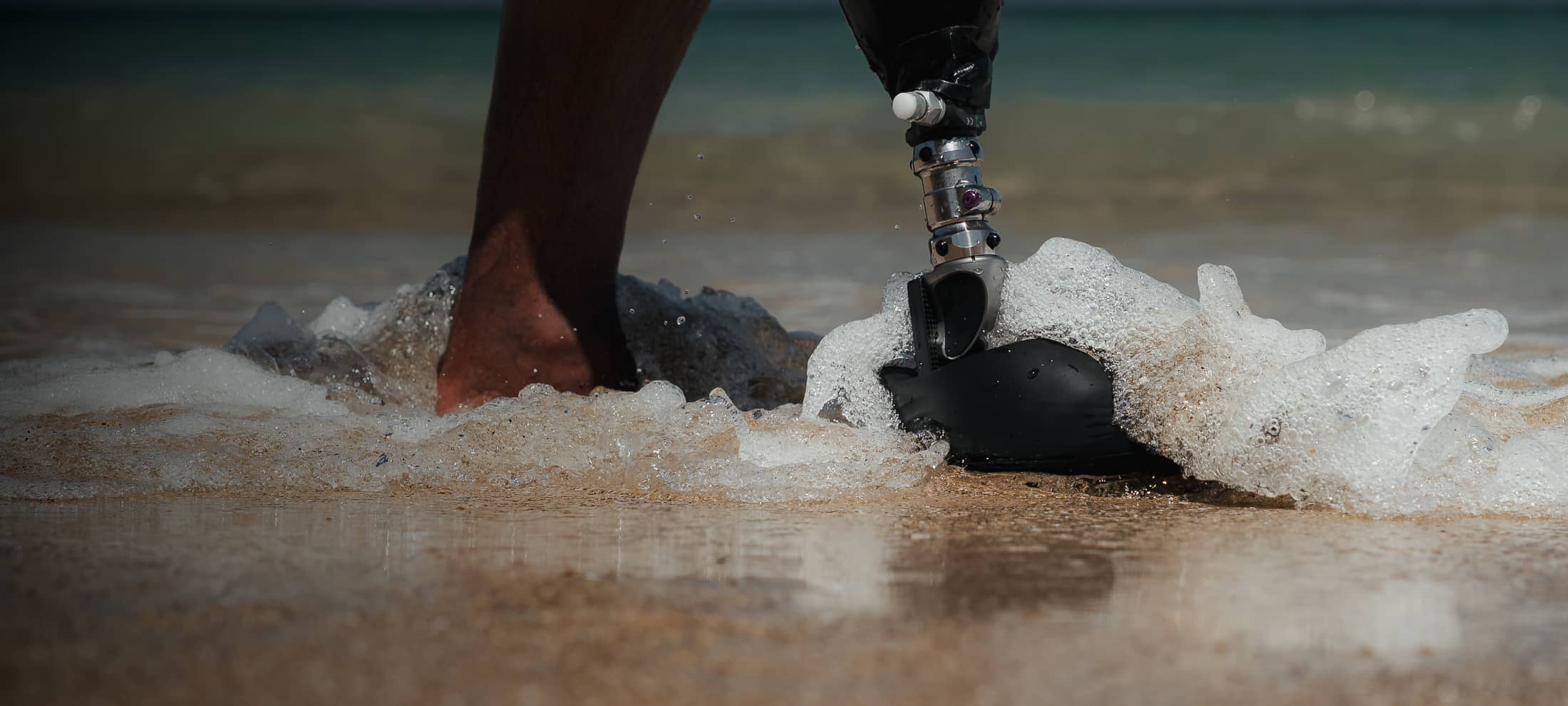 Transition sable et eau avec le SQY Foot